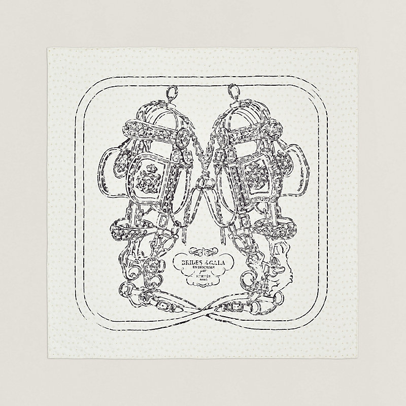 英式刺绣版华丽的缰辔”70方巾| Hermès - 爱马仕官网